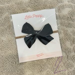 Little poppy co baby toddler girl bow bows nylon black solid l neutral